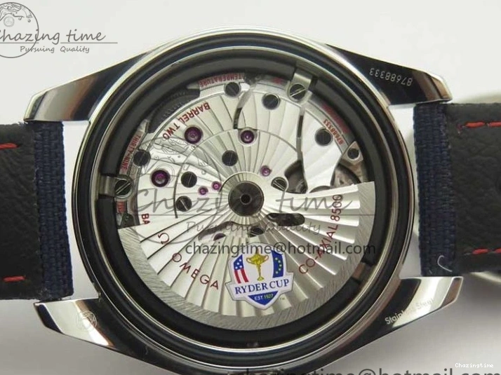 0216 EasyCare Aqua Terra Master Ryder Cup Edition VSF 1:1 Best Edition White Textured Dial on Blue Nylon Strap A8500 Super Clone 8016